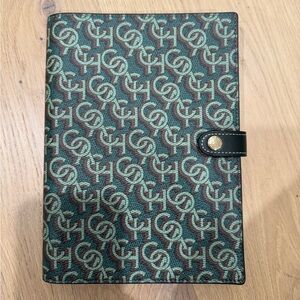 Coach Green and Brown Patterned Notebook